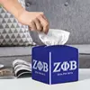Zeta Phi Beta Print PU Leather Tissue Box Cover Square Decorative Tissue Holder for Living Room Bedroom Bathroom Home Office Car 5