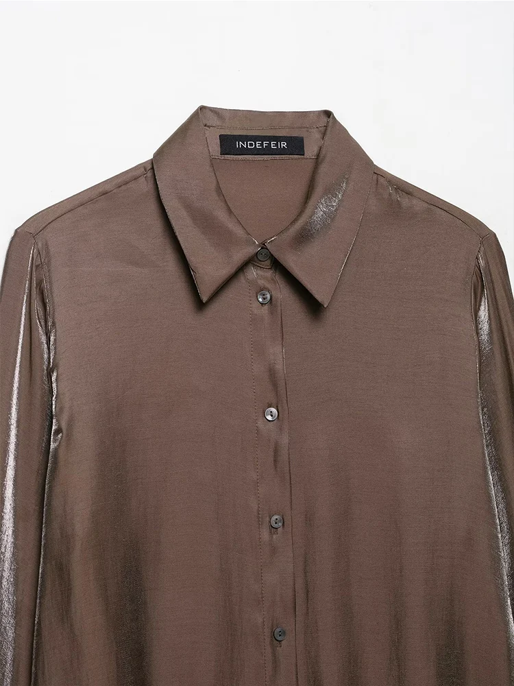 Chic Fashion rainbow colors Shirts for Women 2025 New Long Sleeve Women's Streetwear Casual Shirt And Blouse Woman Elegant Top