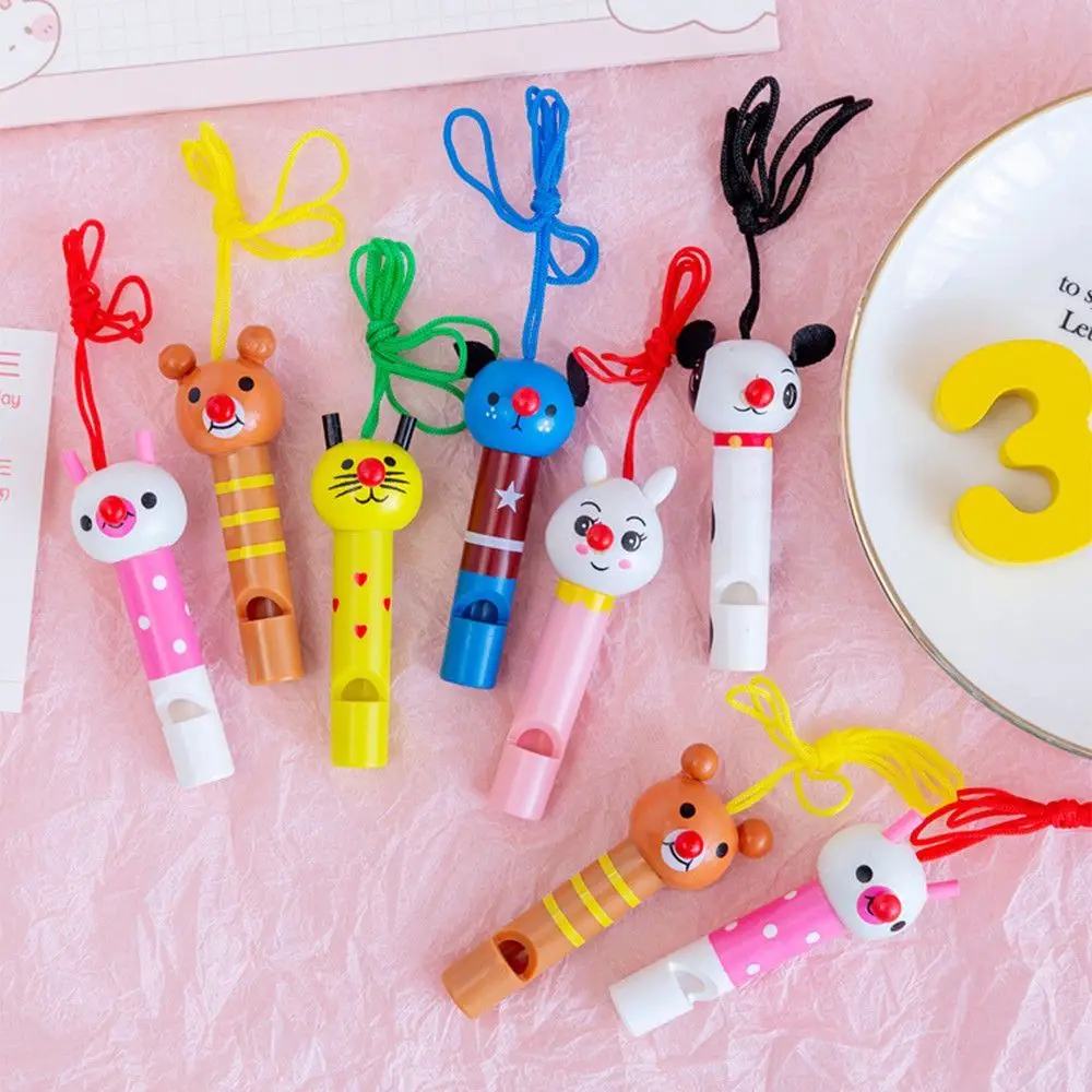 Mini Whistle 1PC Cute Wooden Mini Cute Animal Whistle Toys Kids Birthday Party Baby Shower Gift Pinata Filler Boys Girls Party Goodie Bag Toy