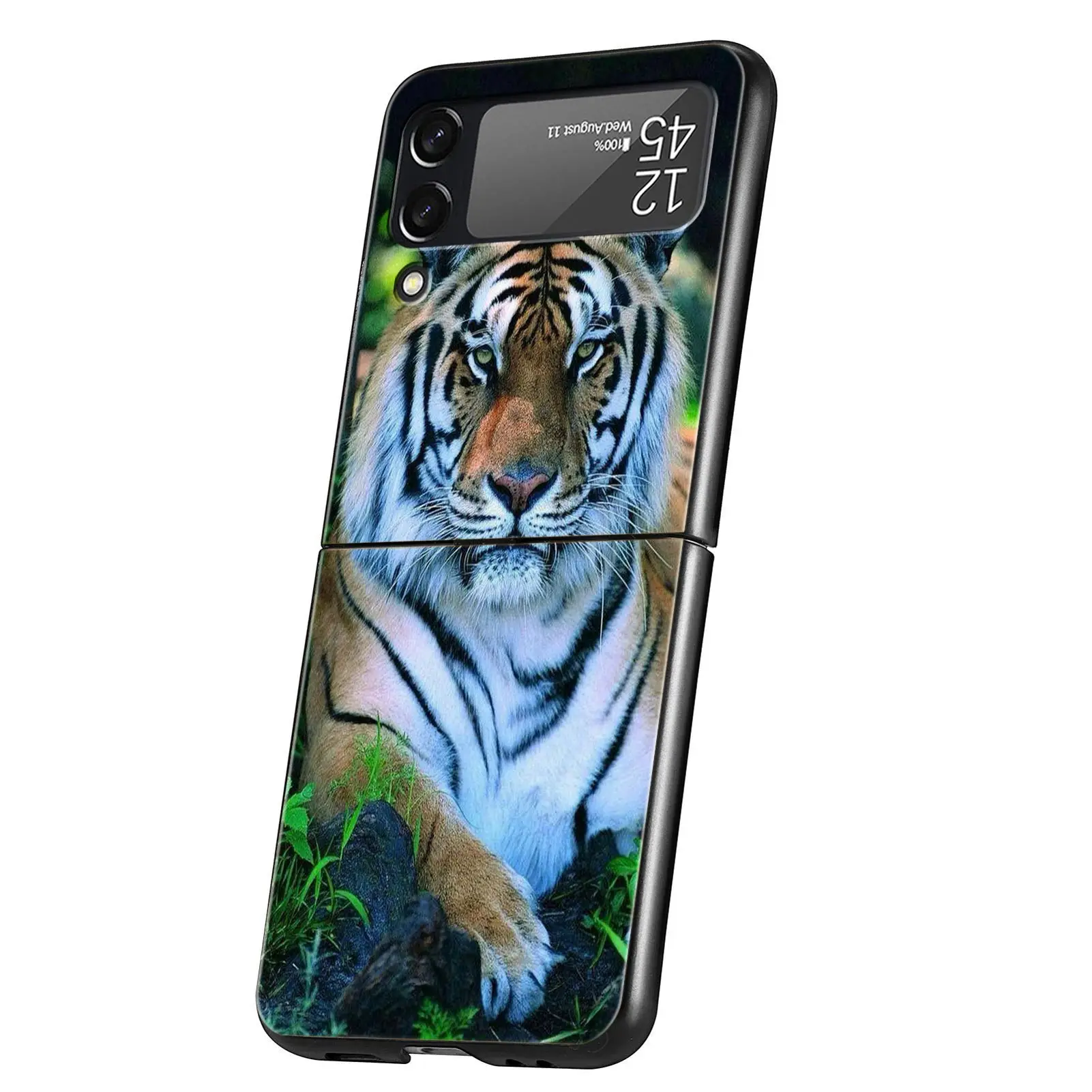 Exotic Tiger & Lion Leopard Pattern Folding Phone Case - Hard Protective Bumper Cover