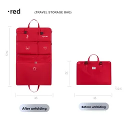 Portable Foldable Travel Organizer Bag Set - Large Capacity Storage Solution (Red 1.0)