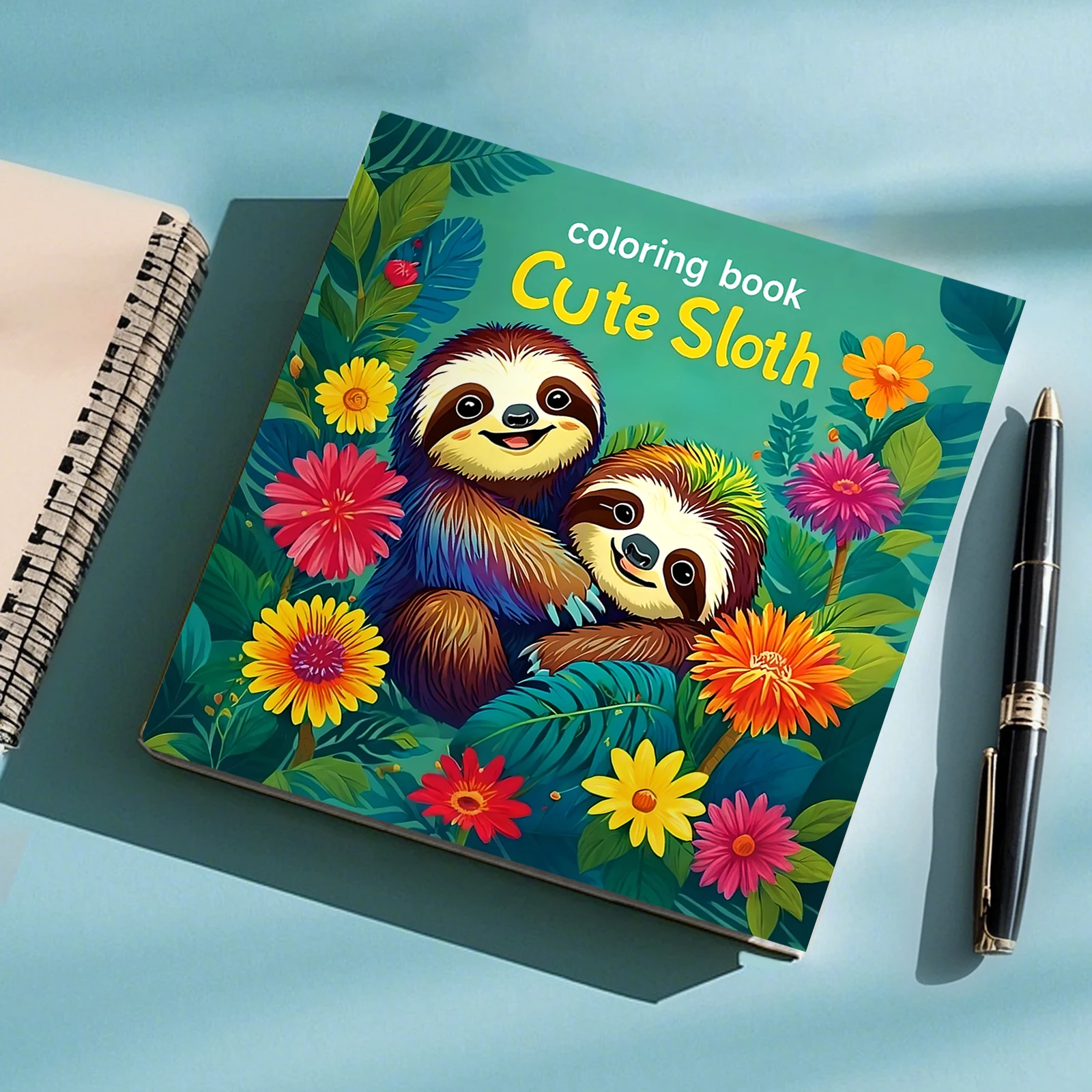 Adult Picture Book - 24 Pages Cute Sloth Coloring Book - Helps Reduce Stress and Ease Emotions Graffiti Painting Drawing Art 4