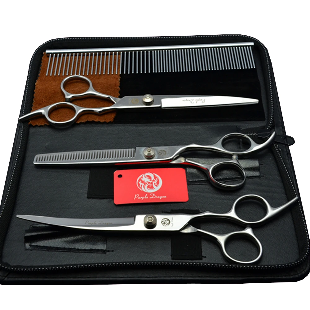 Dog grooming scissors Dog grooming scissors kit Hairdressing scissors Hair trimmer scissors Dog Grooming Scissors 6" Japan Stainless Pet Hairdressing Scissors Cutting Thinning Shears Curved Set Z3001