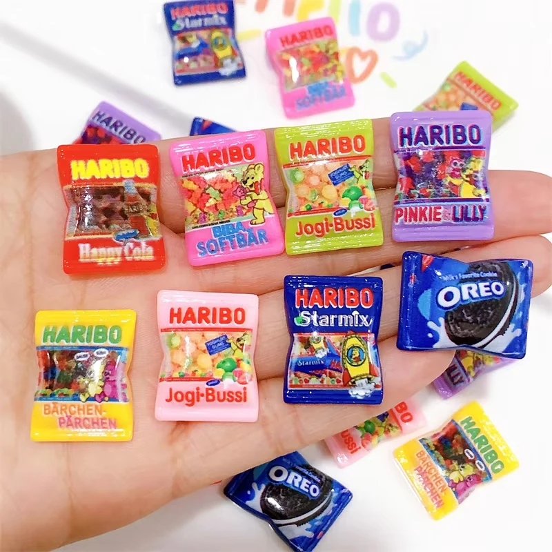 Resin Mini Candy 3d Resin Flat Cabochons Scrapbook Diy Jewelry Craft Embellishments Hairpin Accessories 10pcs
