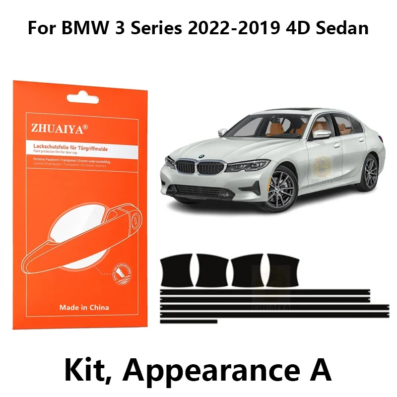 

Защитная пленка ZHUAIYA для красок дверной ручки, ТПУ PPF для BMW 3 серии 2022-2019 4D Седан, автомобильные аксессуары