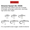 ICERIO 100 Barbed Fly Tying Hooks Barbless  60 Degree Jig Nymph Hook Streamer Wet Dry Flies Hooks Trout Fly Fishing Hook Tackle 3