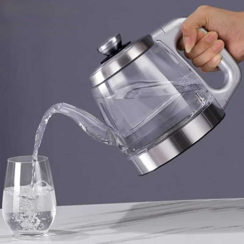 220V electric kettle automatic water kettle 1.2l/1.5L stainless steel desktop borosilicate glass tea maker 6