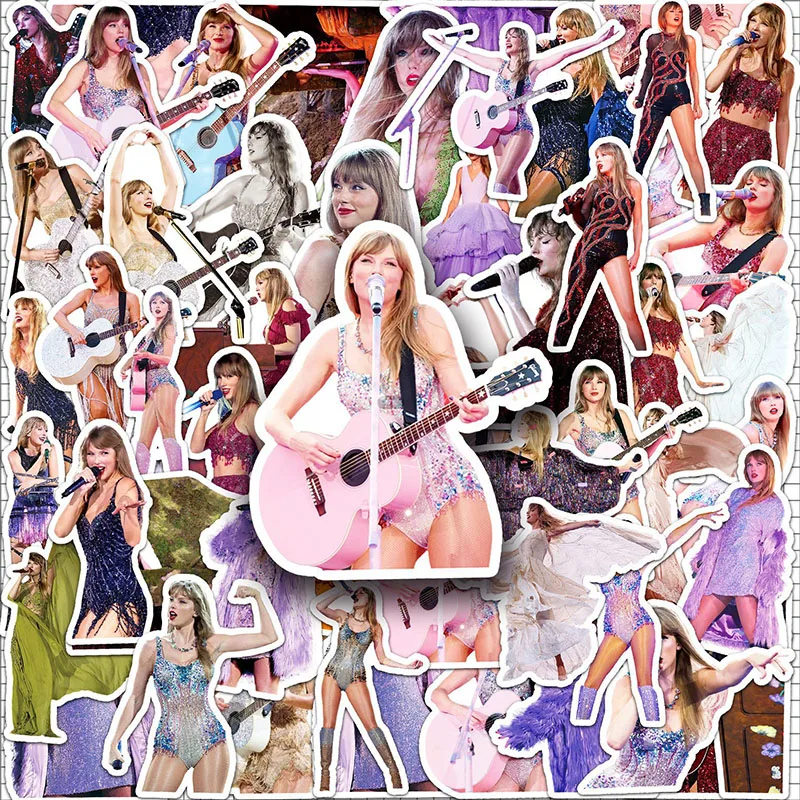 52PCS  Singer Taylor Swift DIY Stickers Phone Trunk Refrigerator Waterproof Anime Stickers Anime Figure Image Toys Sticker Gift