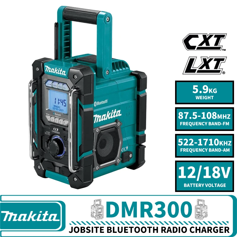 Makita Dmr300 Caricabatterie Radio Bluetooth Senza Fili Da Cantiere 12V 18V Utensili Elettrici Al Litio Cxt Lxt