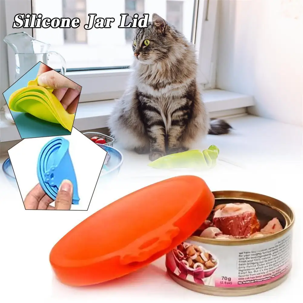 Silicone Canned Lid Sealed Feeders Food Can Lid For Puppy Dog Cat Storage Top Cap Reusable Cover Health Pet Daily Suppl I8N1