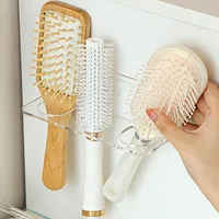 Wall-Mounted Comb Storage Rack Bathroom Hair Brushes Holder Household Organizer Multi Purpose Transparent Acrylic Comb Shelves 1