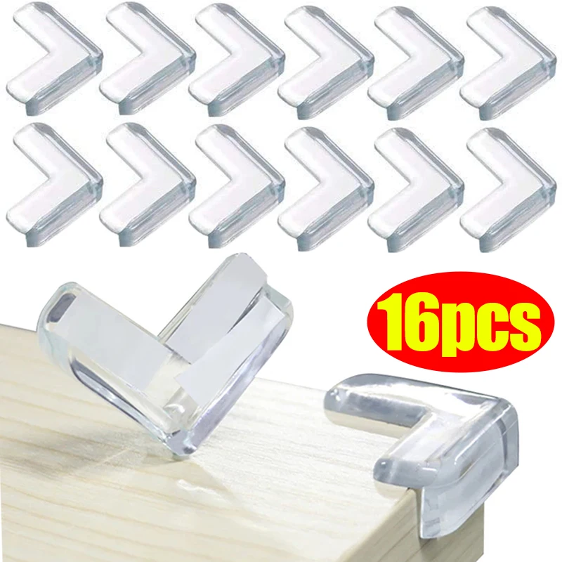 

16/1PCS Child Baby Safety Transparent Silicone Protector Table Corner Protection Cover Children Anticollision Edge Corner Guards