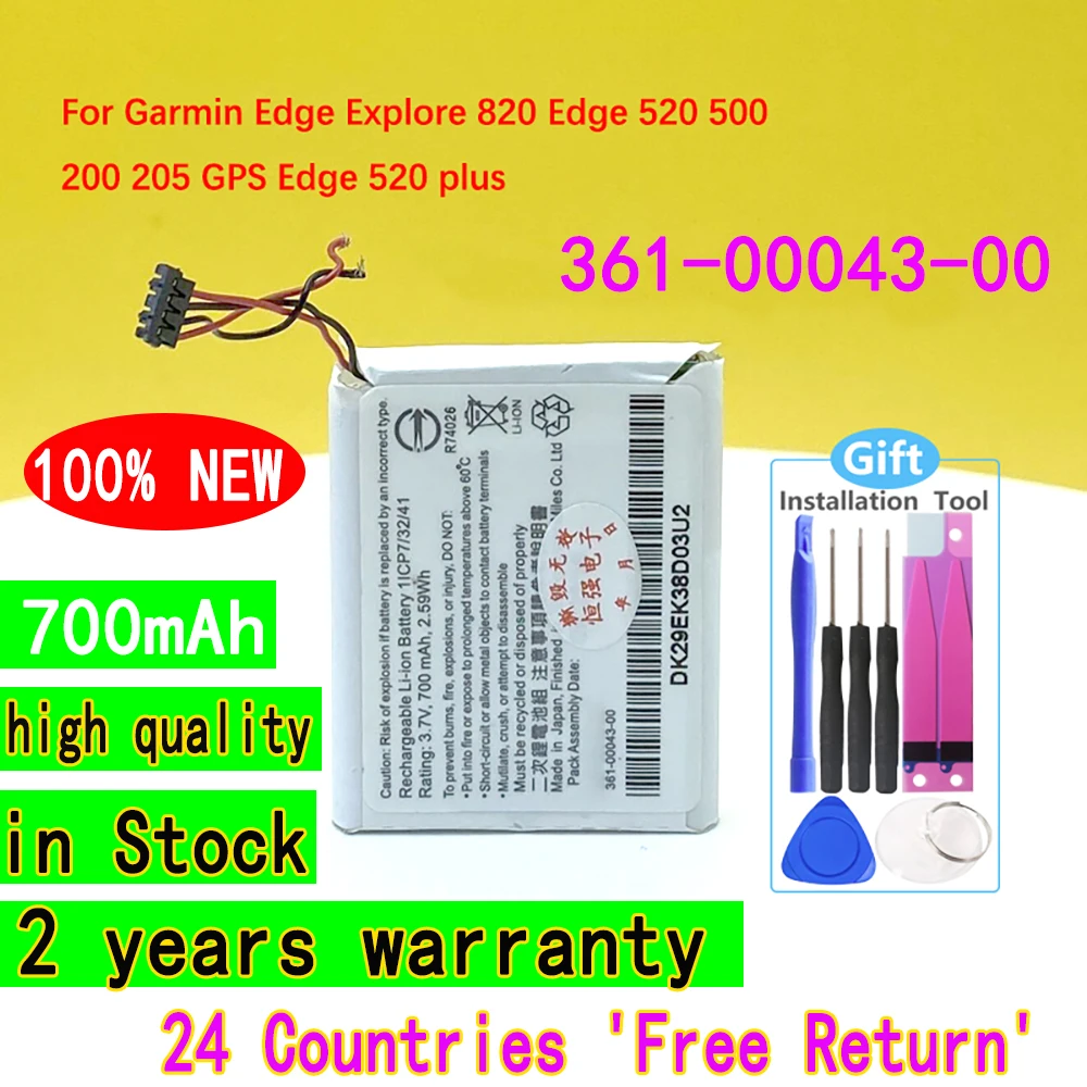 

New 361-00043-00 Battery For Garmin Edge Explore 820 Edge 520 500 200 205 GPS Edge 520 Plus Edge820 Edge 820 Smartphone 700mAh