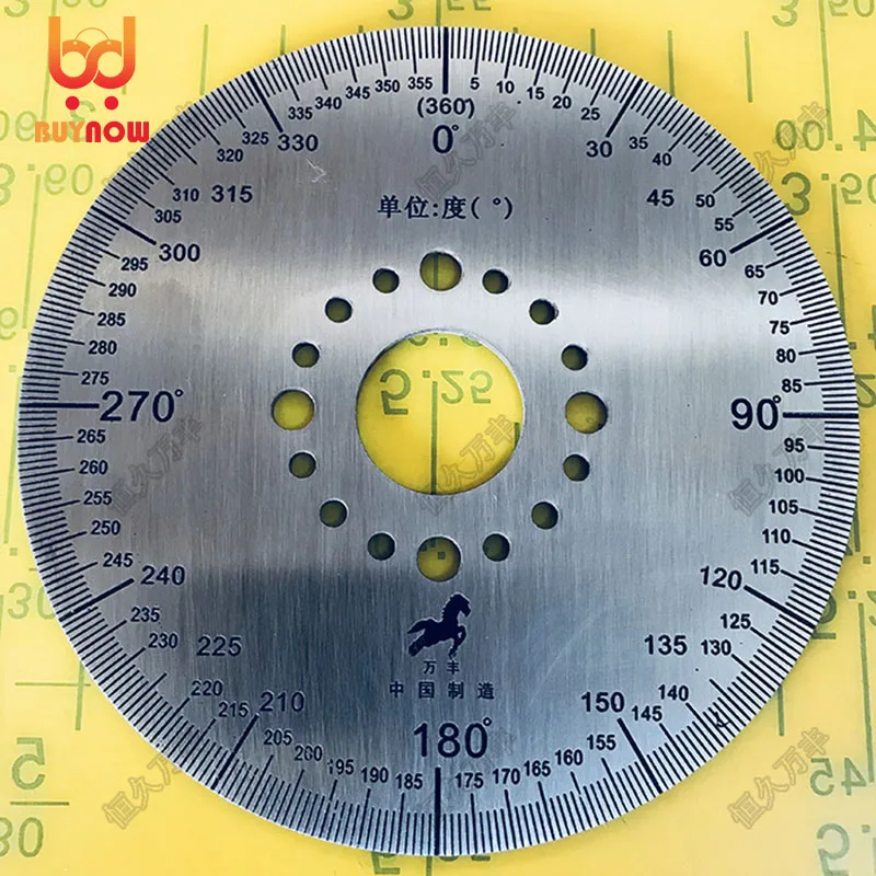 High quality Stainless Steel Scale 360 Degree Scale Small Scale Protractor Stainless Steel Disc 100x20x2mm 3