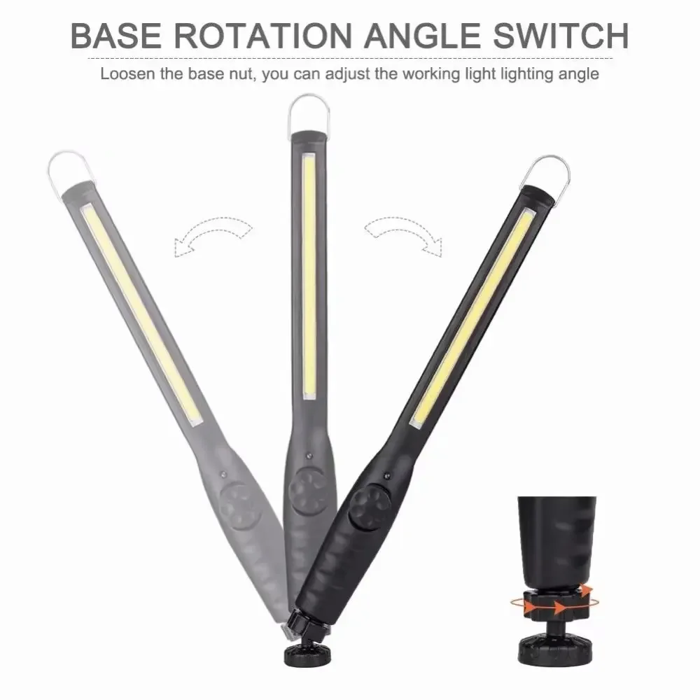 

Portable COB LED Flashlight Rechargeable Adjustable Work Light Inspection Repair Garage Hanging Lamp