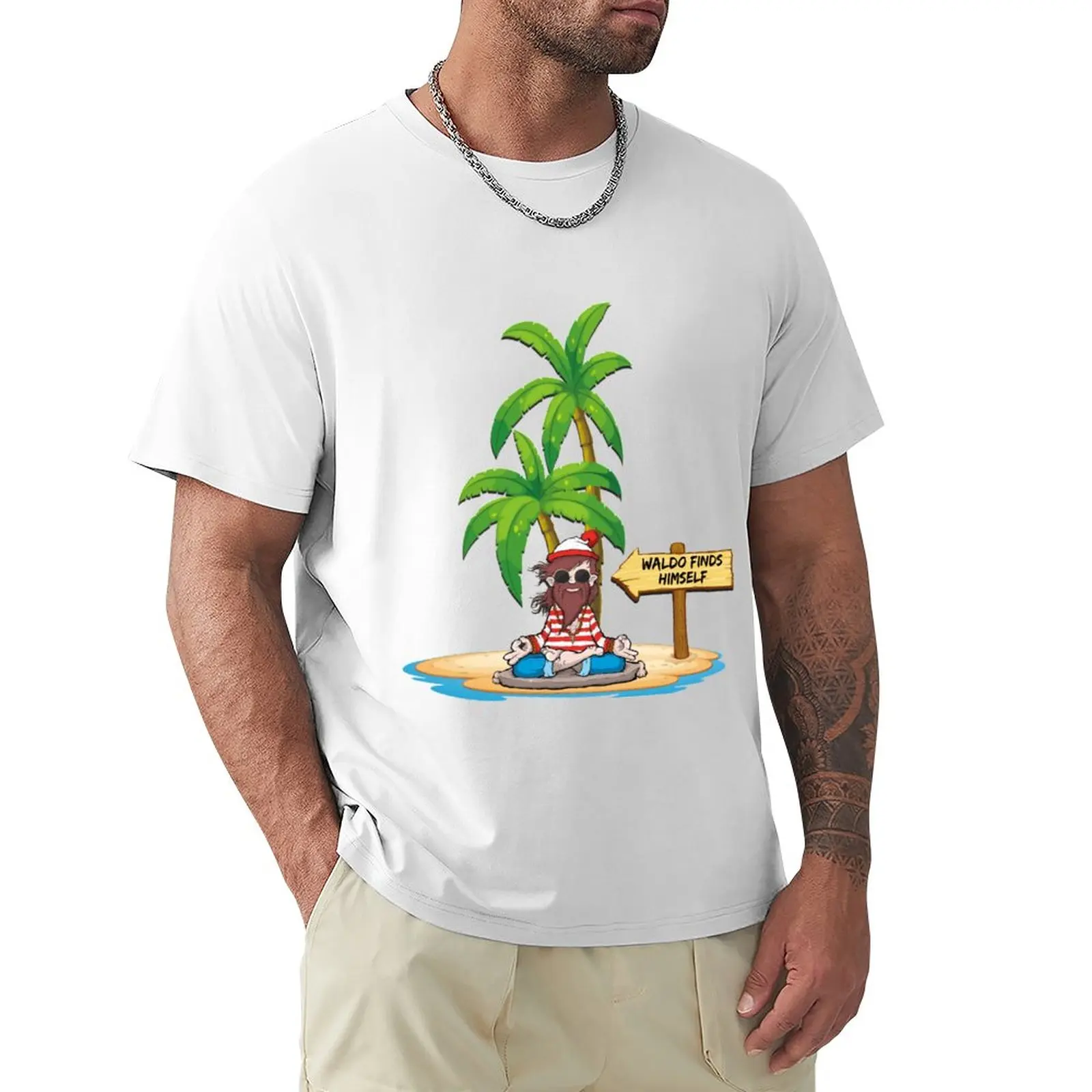 Waldo Si Trova T-Shirt Funnys Graphics Oversize T-Shirt Per Uomo Graphic