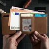 YATBEST Men's RFID Anti-Theft Three Fold Wallet Ultra-Thin with Zipper Coin Pocket Credit Card Clip Brush Anti-Magnetic Card Bag 6