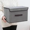 Fold Non Woven Fabric Storage Box Gray Home Supplies Clothing Underwear Sock And Kid Toy Storage Organizer Cosmetics 2