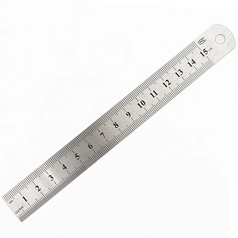 15mm 20mm 30mm 스테인레스 스틸 금속 직선자, 정밀 양면 미터/인치 눈금, 학생 학습용품