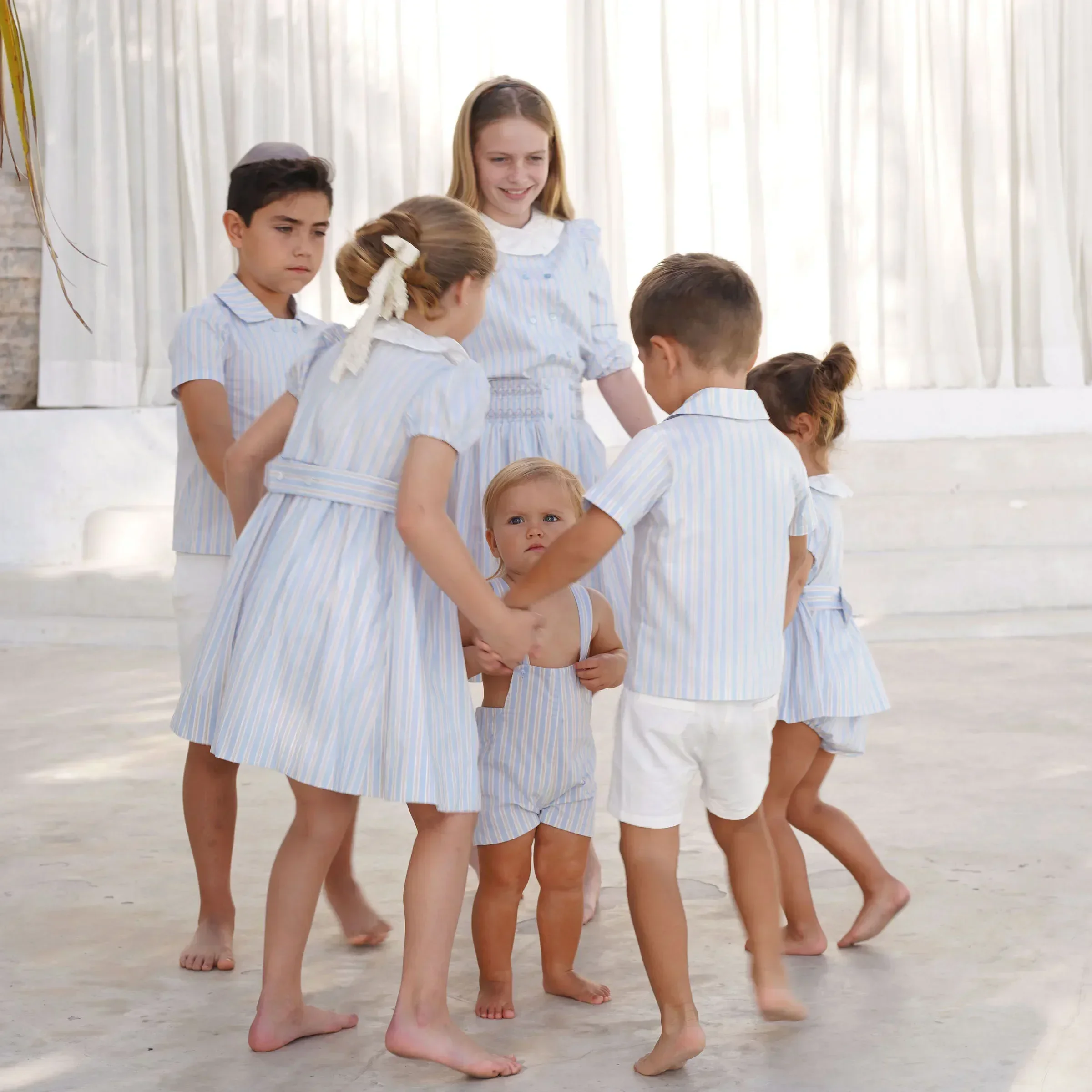 AP Summer Heirloom Striped Collection 2025SS Girls Handmade Smocked Dress Cute Baby Gilrl Set Boys Family Matching Clothing 2
