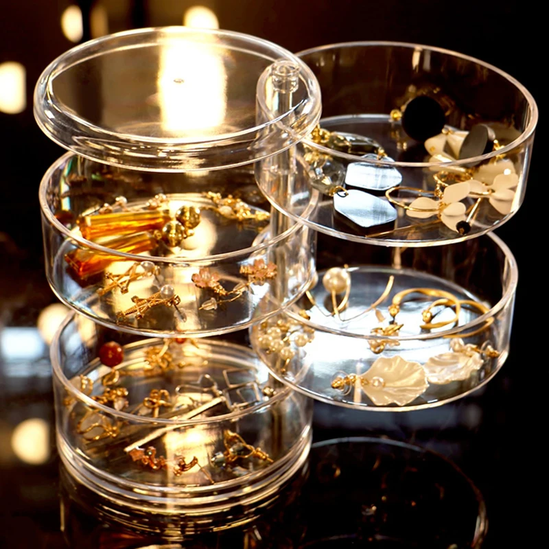 

3/4/5 Layers Acrylic Jewelry Storage Box Makeup Rack Bracelet Earring Display Stand Plastic Organizer Holder Display Showcase