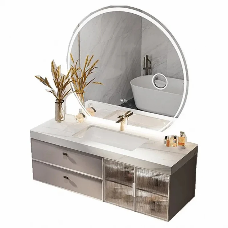 *New Intelligent Bathroom Cabinets, Rock Slabs, Ceramic Basins, Combined Creative Washbasins, Toilet Wall Cabinets