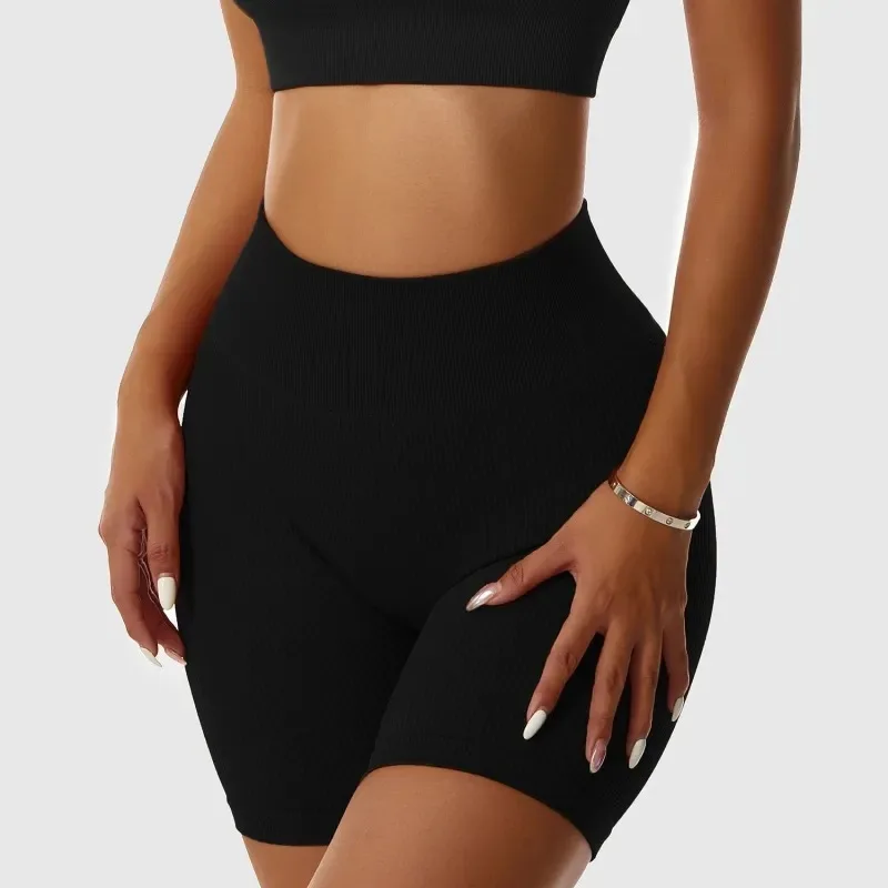 Yoga shorts Women's High Waist Ribbed Seamless Yoga Shorts Squat Proof Hip Lifting Fitness Workout Running Sports Gym Leggings