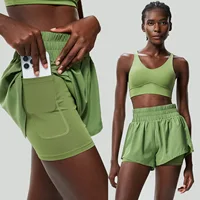 Women Outdoor Running Suit Summer Breathable Quick Dry Short Sportswear Two Pieces Fitness Yoga Set Female Workout Clothes - Image 4