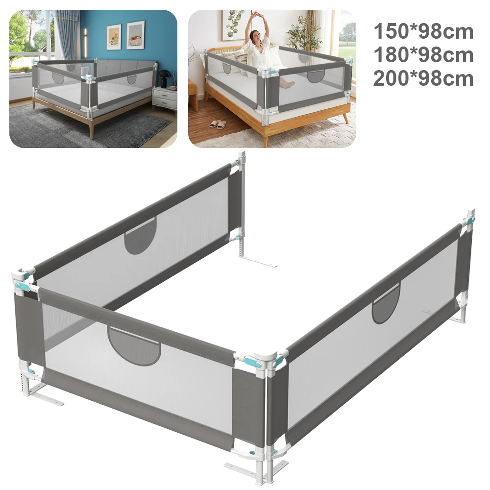 150/180/200cm Baby Bed Fence Baby Bed Rail Child Bed Barrier for Kids Bed Fence for Children Bed Protection Kids Safety Railings