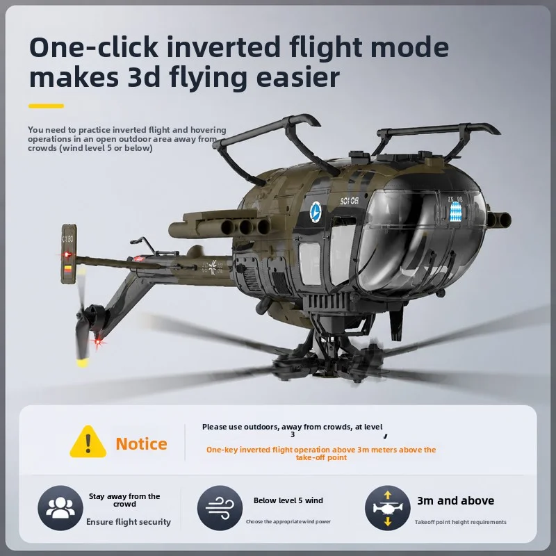 RC ERA 1:25 무선 조종 헬리콥터 C180 듀얼 브러시리스 시뮬레이션 헬리콥터 BO105 원키 반전 비행 광학 흐름 라이다