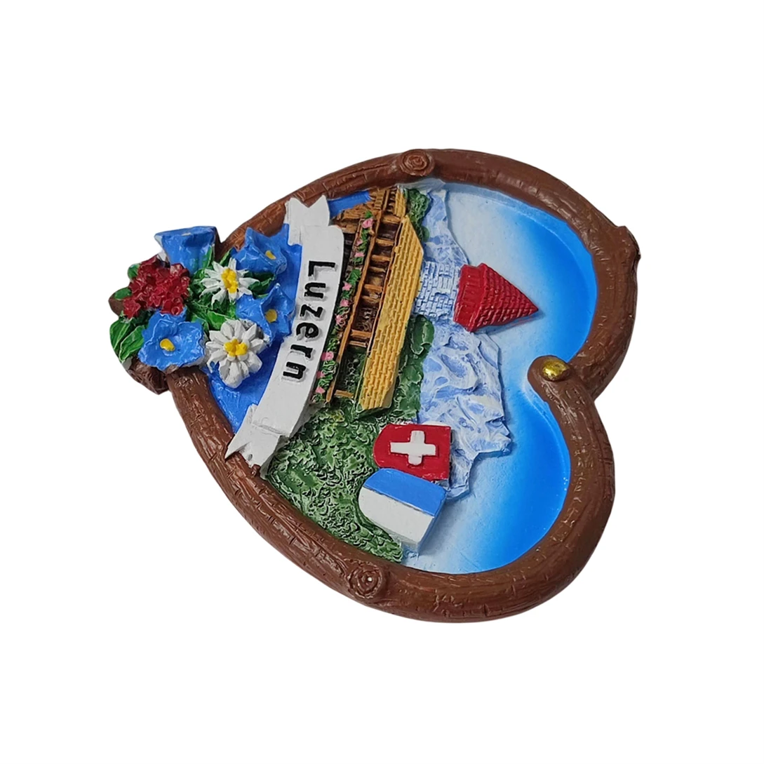 Lucerne Switzerland 3D Fridge Magnet Souvenir Gift Resin Handmade Luzern Refrigerator Magnet Home Decoration Collection
