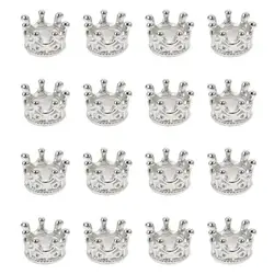 50 Pcs Hollow Beaded Jewelry Pendant Charms for DIY Crafting and Decoration (Silver)