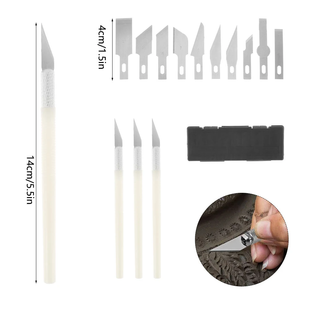 New 13pcs Precision Hobby Craft Cutter Set Utility Cutter Kit with 13 Refill Blades Craft Blades Set with Case Suitable for