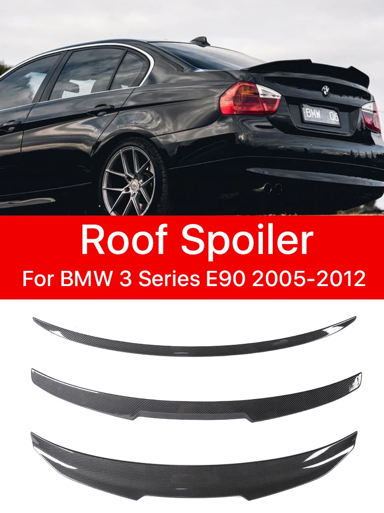 Carbon Fiber Rear Bumper Trunk Boot Roof Spoiler Refit Wing Lip Mp M4