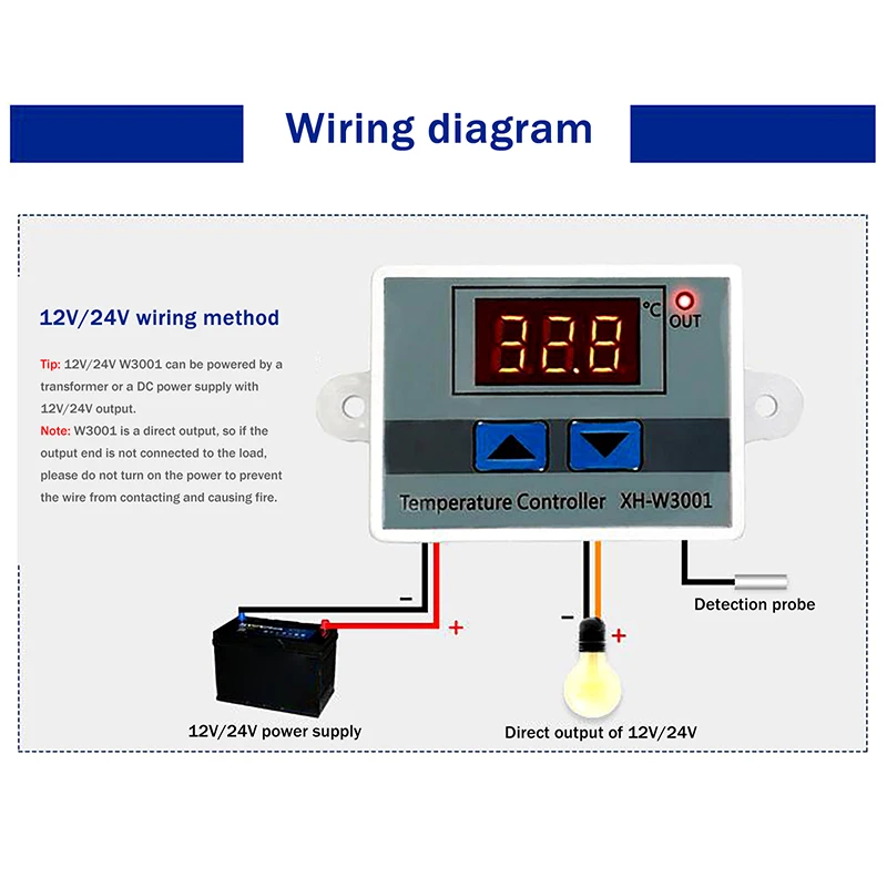 Advanced Hygrometer Humidity Controller XH-W3005 12V 24V 220V Switch Regulator with Humidity Sensor