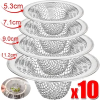 10/1x Stainless Steel Sink Filter Kitchen Bathroom Floor Drain Mesh Filters Drain Basket Waste Screen Hole Trap Strainer Stopper 2