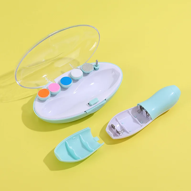 7Pcs/Set Kids Baby Nail Trimmer Electric Polisher Baby Manicure Pedicure Nail Clippers Cutter Scissors Care Set New Born