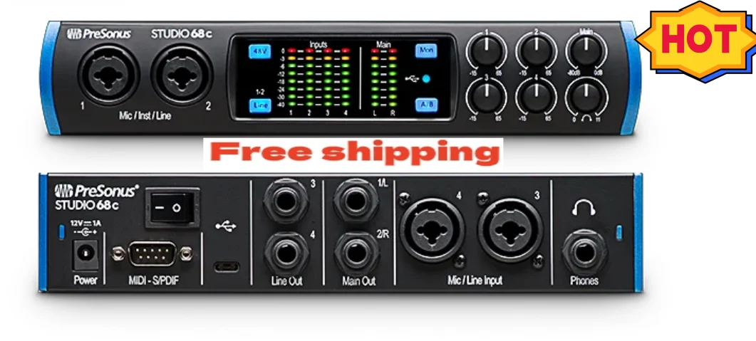 

Внешняя звуковая карта PreSonus Studio 68c для работы в режиме реального времени для записи и смешивания сверхвысокой четкости