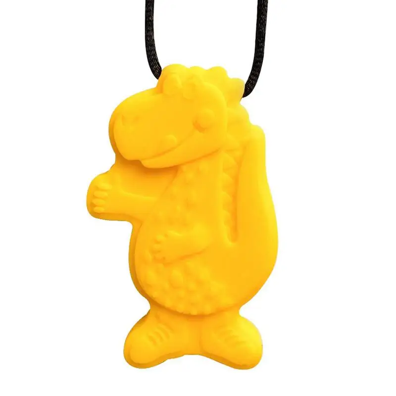 

Sensory Chew Necklaces For Kids Silicone Dinosaur Teething Necklace Oral Motor Chewing Necklace Toys Cartoon Chewer
