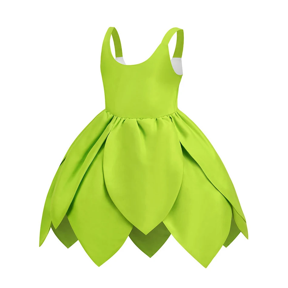 Costume Trilly Tinkerbell Per Bambina Con Vestito E Ali Di Farfalla - Abito Principessa Per Halloween, Carnevale, Compleanno E Cosplay (Taglia 140cm)