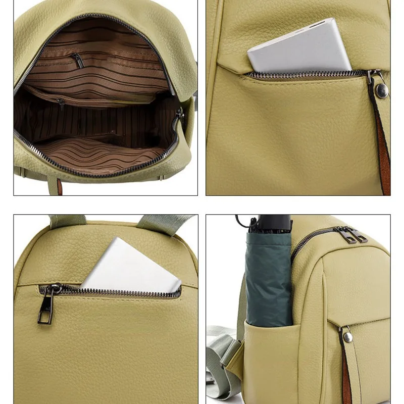 2024 New Spring Outing Backpack for Women with A Sense of Luxury Light Luxury Small Size Retro Backpacks Macaron Color Backpacks
