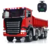 8x8 1/14 RC Hydraulic Dump Truck Metal Roll On Off Full Dumper Car Model with Sound Light 3-speed Transmission RC Toys TH23689 1