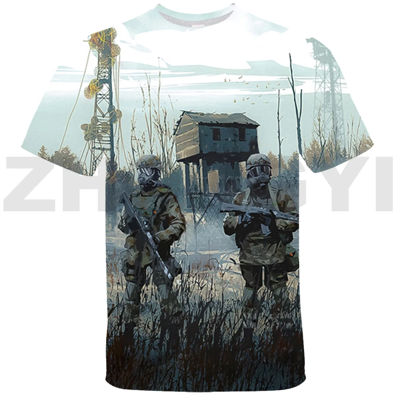 Harajuku S.T.A.L.K.E.R. 2 Heart Of Game Streetwear Hip Hop Stalker 2 Shadow T-Shirt Per Uomo Donna Summer Short Tees Kpop Tops