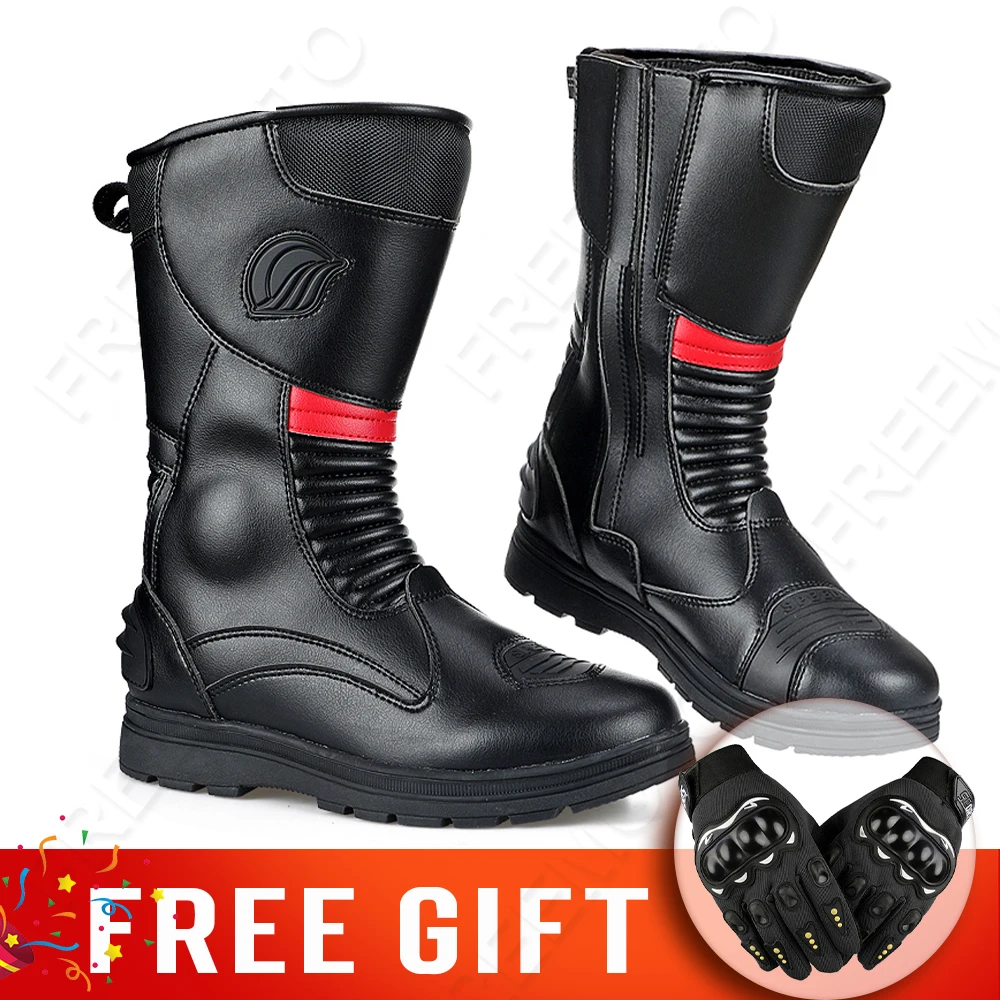 Motorcycle Boots Men Women High Boots Dirt Bike Botas Motocross Botas Moto Trunk Moto Hombre Motorboats Equipment motorcycle boots