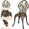 Patio Bistro Sets 3 Piece, Outdoor Rust-Resistant Cast Aluminum Garden Table and Chairs, Bronze 3