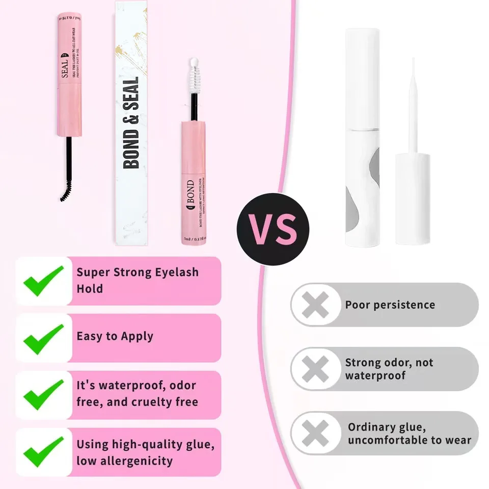 Lash Bond and Seal 10ml Individual Lashes Glue Remover 5ml Tweezers Kit