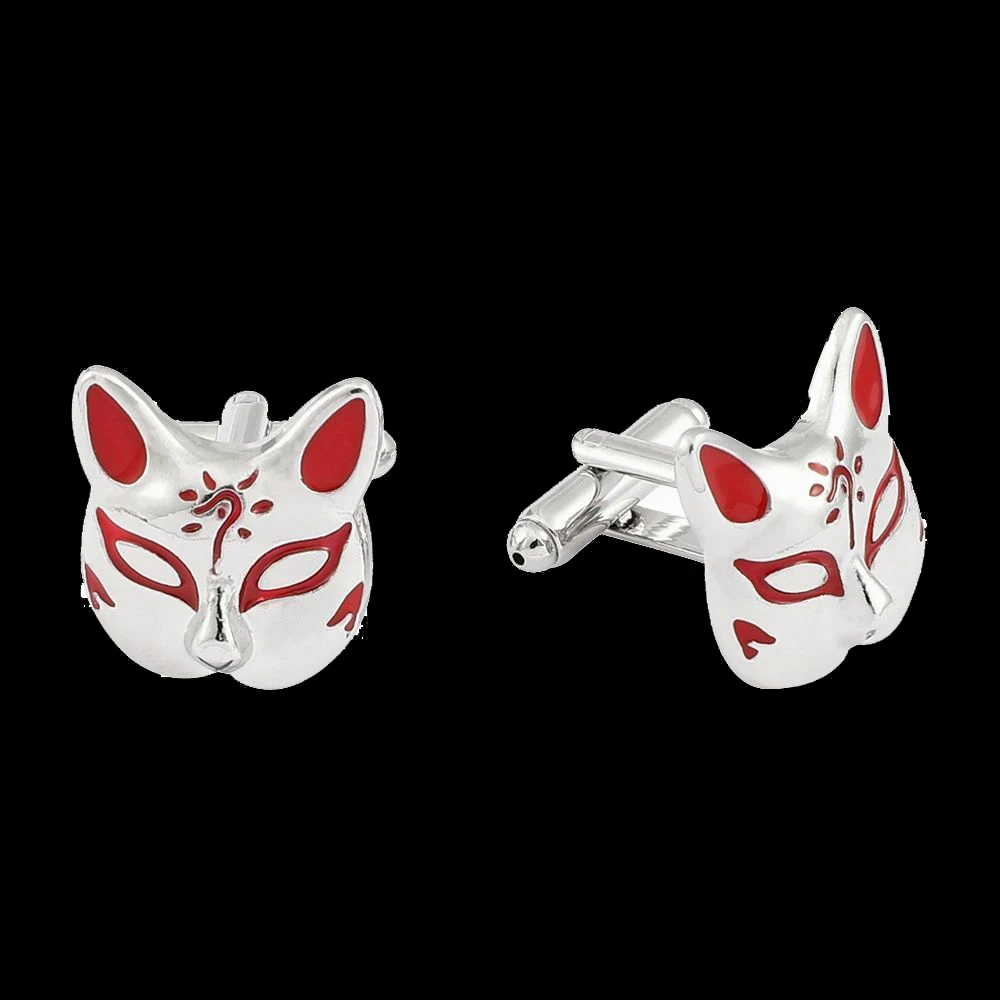 Gemelos de moda de Anime para hombre, botón de camisa de traje