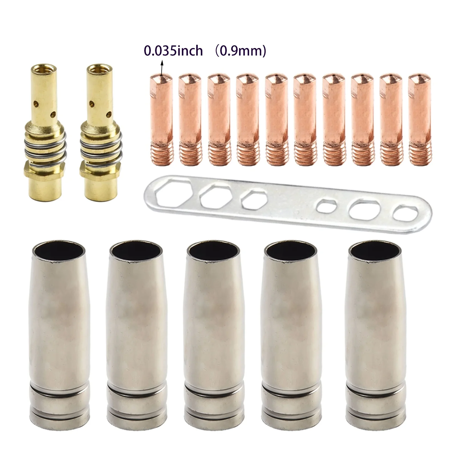 거치대 디퓨저 및 쉴드 컵 전동 공구 교체 부품, 접촉 팁. 030 인치 0.8mm M6 및 팁, MB15 15AK, 18 개