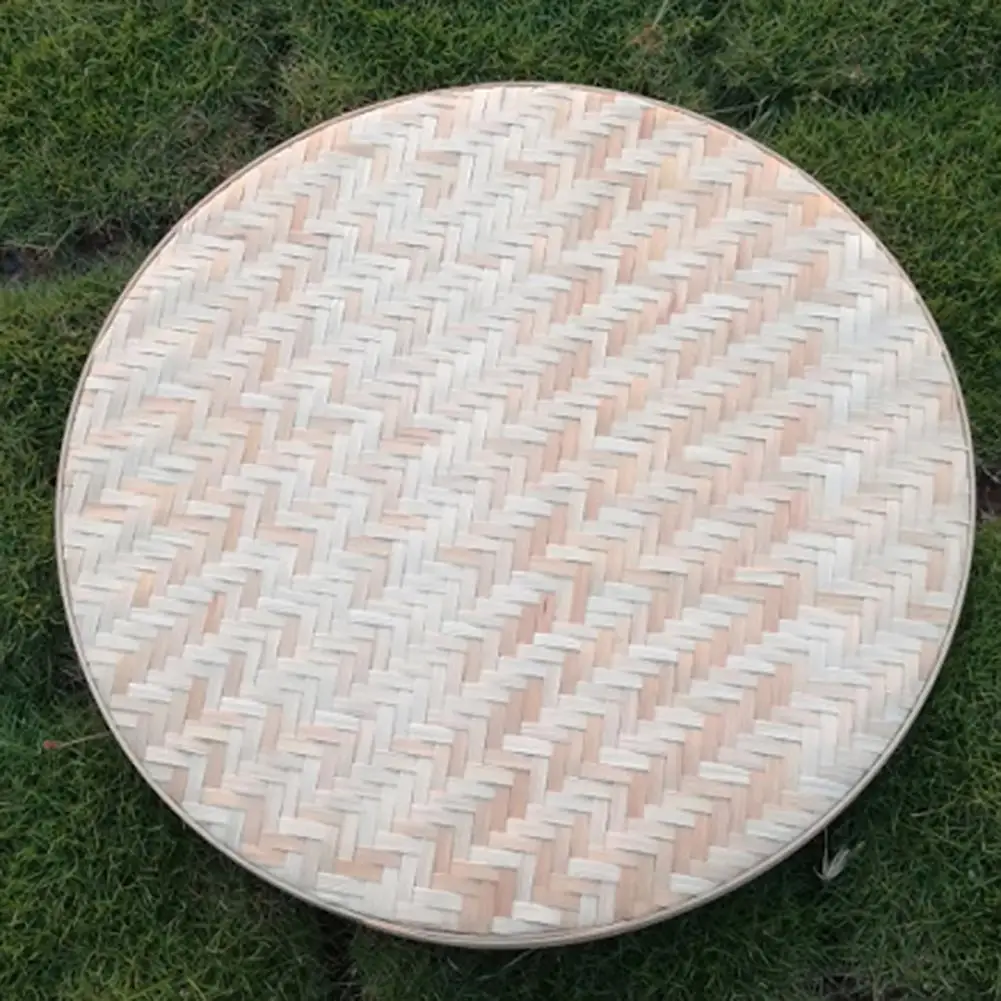 Handmade Weaving Storage Trays Bamboo Sieve Bamboo Raft Round Dustpan Decorative Fruit Bread Basket Kitchen Storage Food Sieve 2