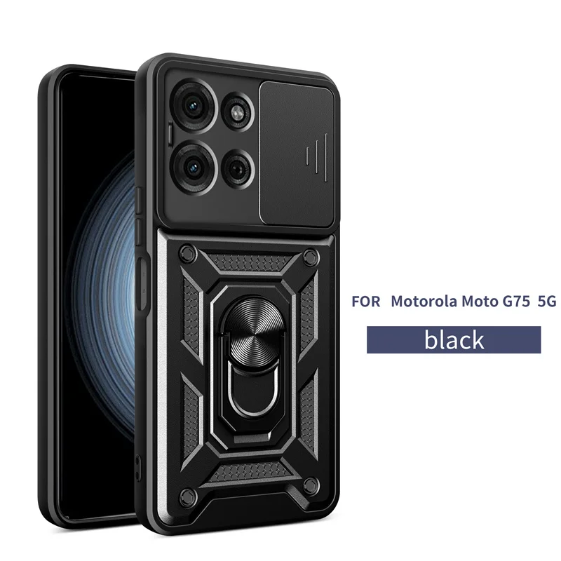 Enhanced Protective Phone Case with Magnetic Ring Holder